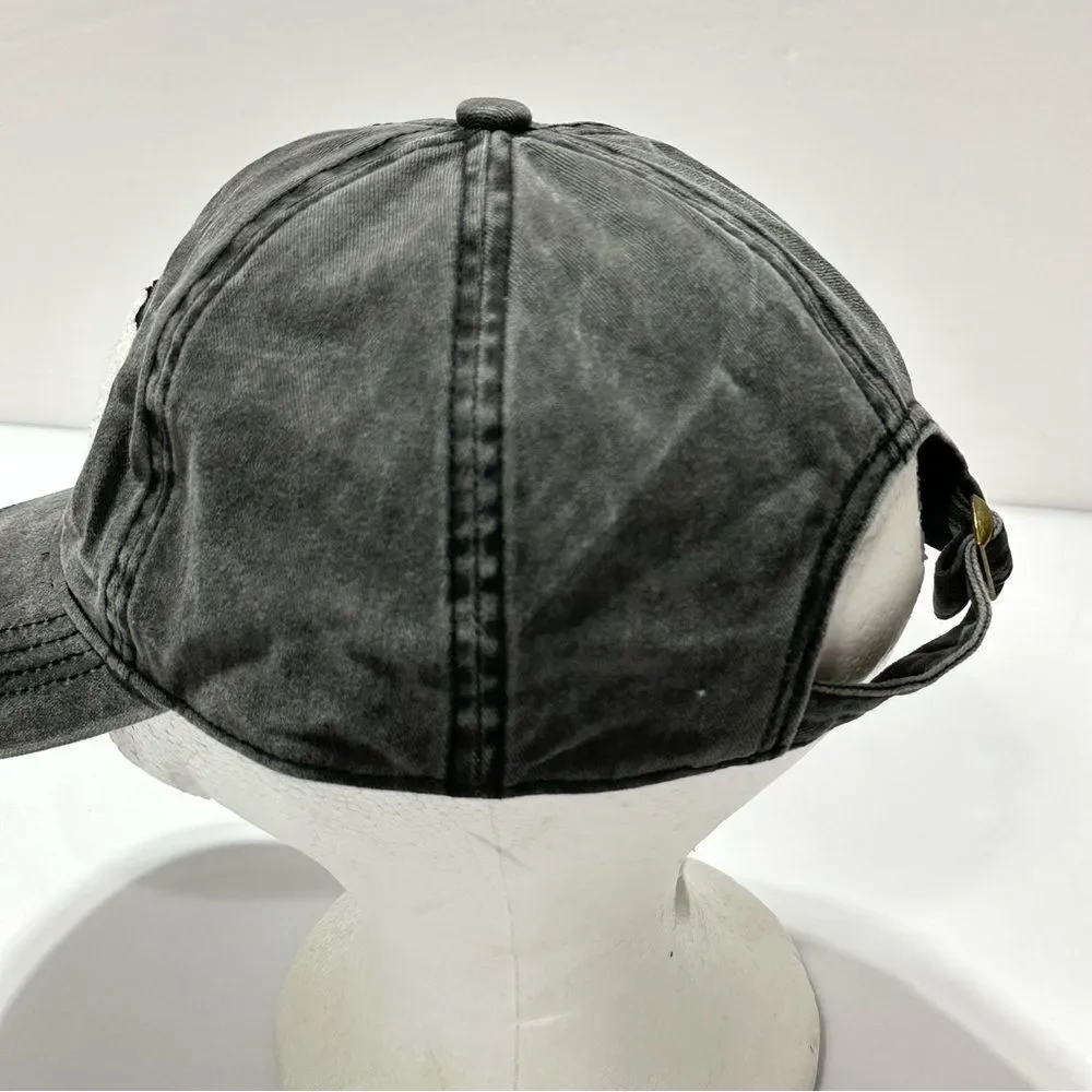David and Young Gray Baseball Hat Cap Fashion Hat LOVE Logo Chambray Denim Style